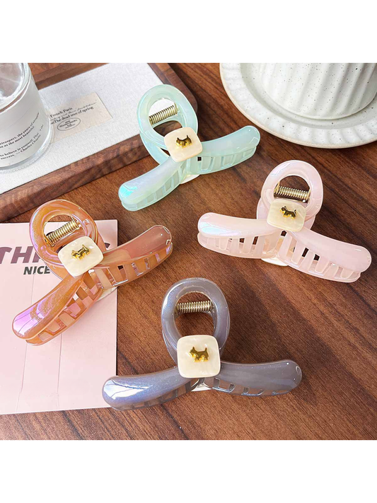 Beau - Geometric Ring Fine Glitter Gradient Claw Clip