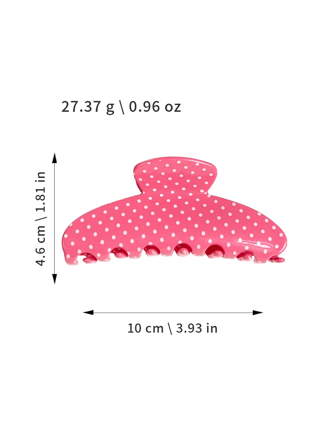 Beau - Rounded Polka Dot Acetate Hair Claw Clip