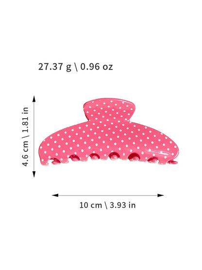 Beau - Rounded Polka Dot Acetate Hair Claw Clip