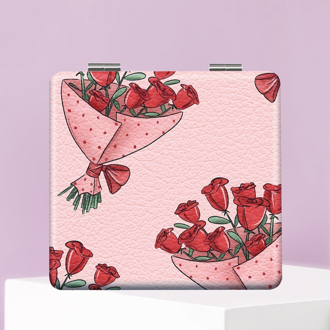 Mirroray - Illustrated Foldable Glass Pocket Makeup Mirror