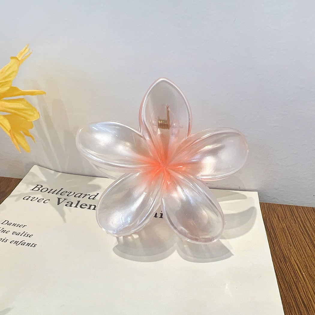 Beau - Translucent Flower Design Claw Clip
