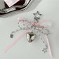 Keypus - Beaded Heart Bow Bag Pendant Alloy Keychain