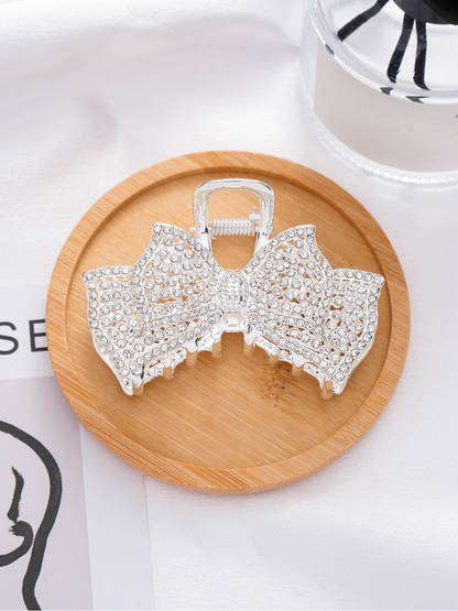 Beau - Bow Shape Rhinestone Detail Hair Claw Clip