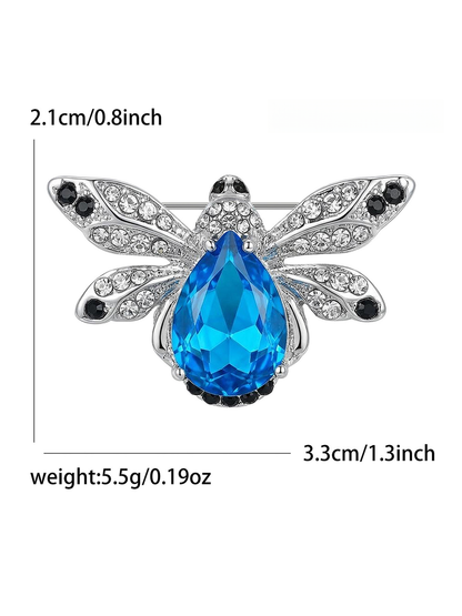 Brovia - Alloy Bee Accent Fashion Brooch Pin Accessory