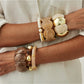 Close-up of Lovra vintage beaded link bracelet with intricate beadwork