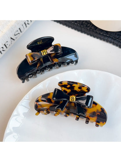 Beau - Curved Bow Design Acetate Hair Claw Clip
