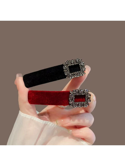 Beau - Rhinestone-Embellished Velvet Hair Clip