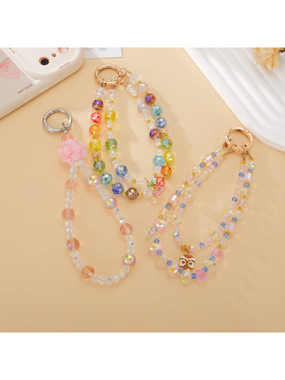 Keypus - Double Chain Beaded Cherry Pendant Keychain