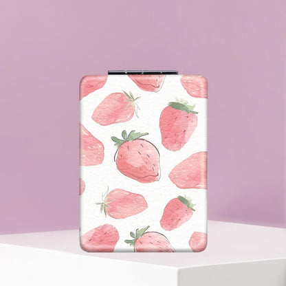 Mirroray - Cartoon Fruit Print Handheld Makeup Mirror
