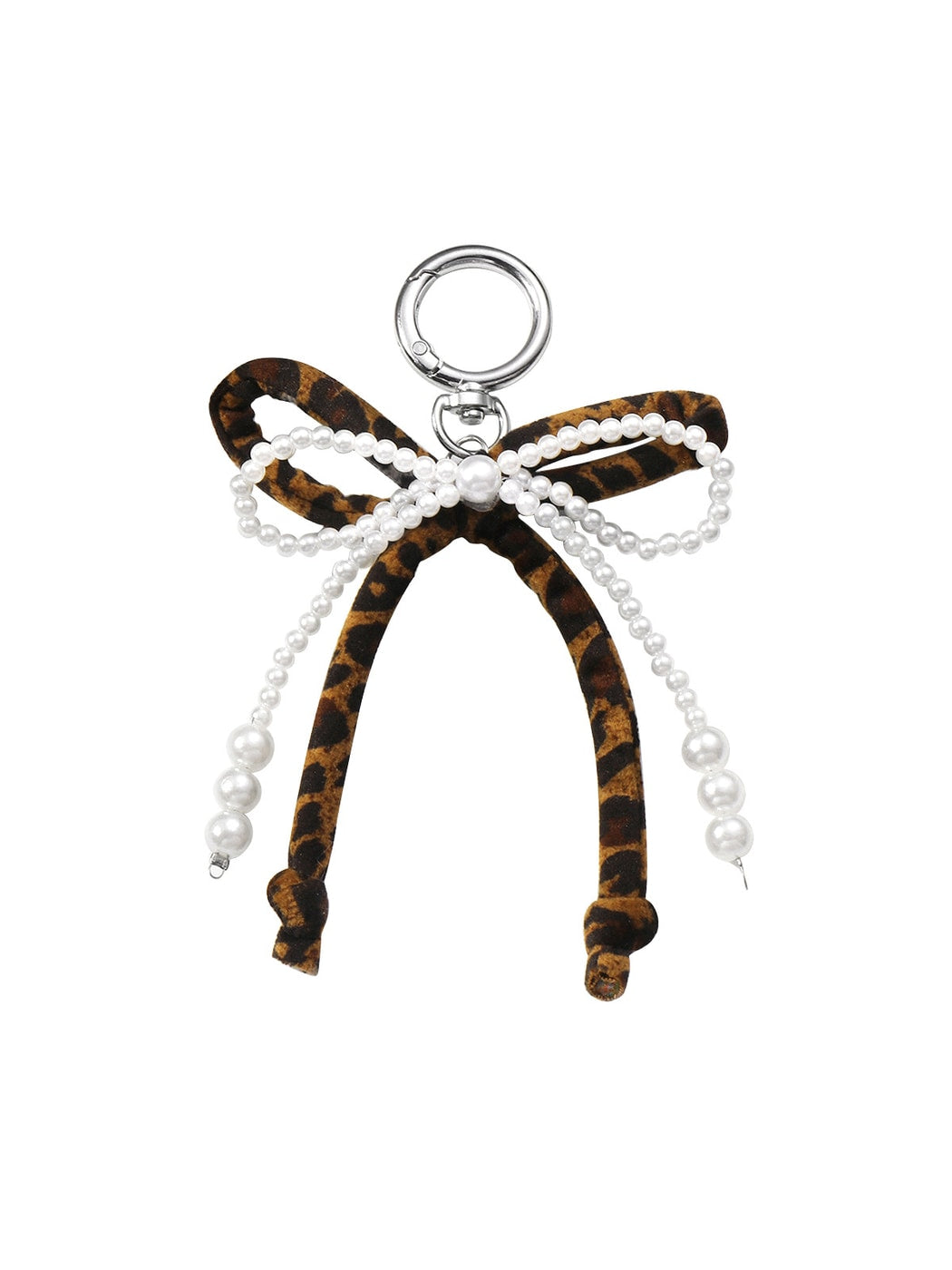 Keypus - Y2K Style Beaded Bow Pendant Alloy Keychain