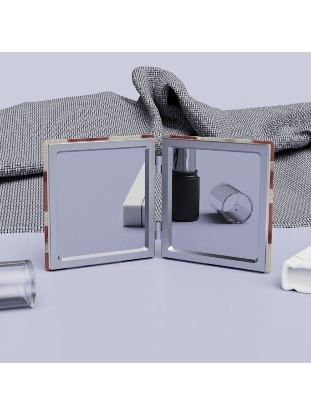 Mirroray - Adorable Smiley Face Plaid Compact Mirror