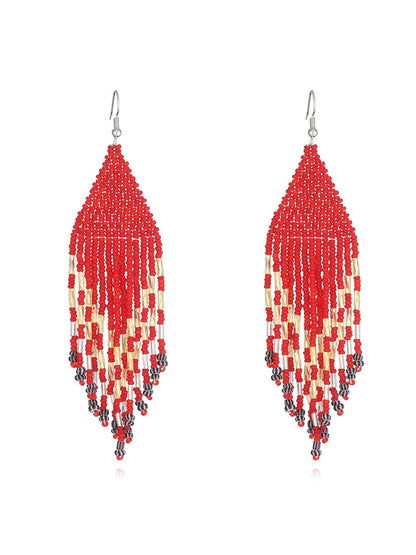 Earedge - Seed Bead Fringe Earrings