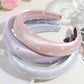 Gifty - Heart Print Satin Look Padded Fabric Headband
