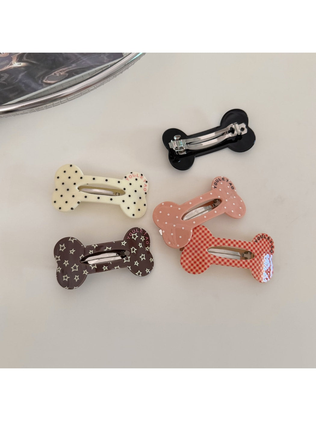 Beau - Acetate Fiber and Alloy Bone Shape French Barrette