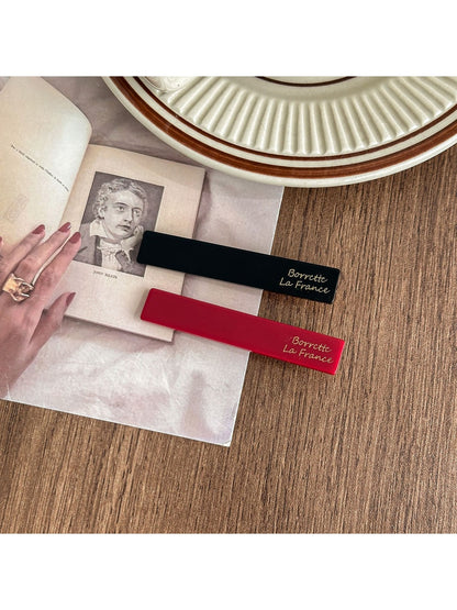 Beau - Simple Short Bar PVC Side Hair Clip Set