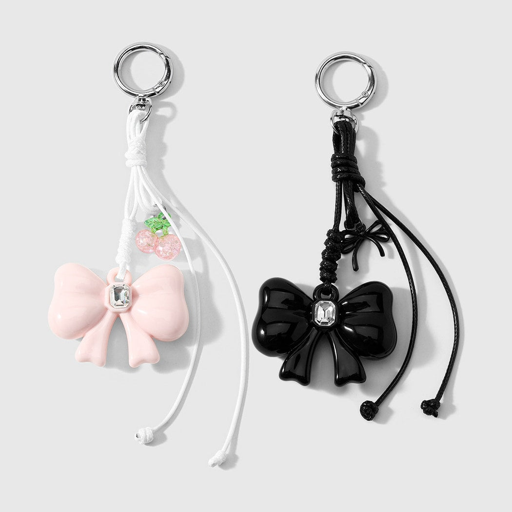 Keypus - Cute Bow and Cherry Charm Keychain