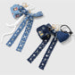 Keypus - Y2K Bow Plaid Heart Studded Bag Charm Keychain