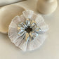 Gifty - Silver Tone Lace Ruffle Ponytail Scrunchie