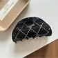 Beau - Elegant Checkered Acetate Hair Claw Clip