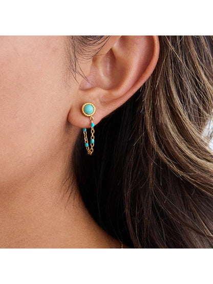 Earedge - Vintage Blue Tassel Earrings