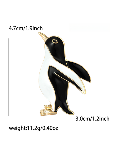 Brovia - Simple Penguin Design Alloy Enamel Brooch