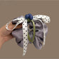 Gifty - Polka Dot Bow Blueberry Detail Scrunchie