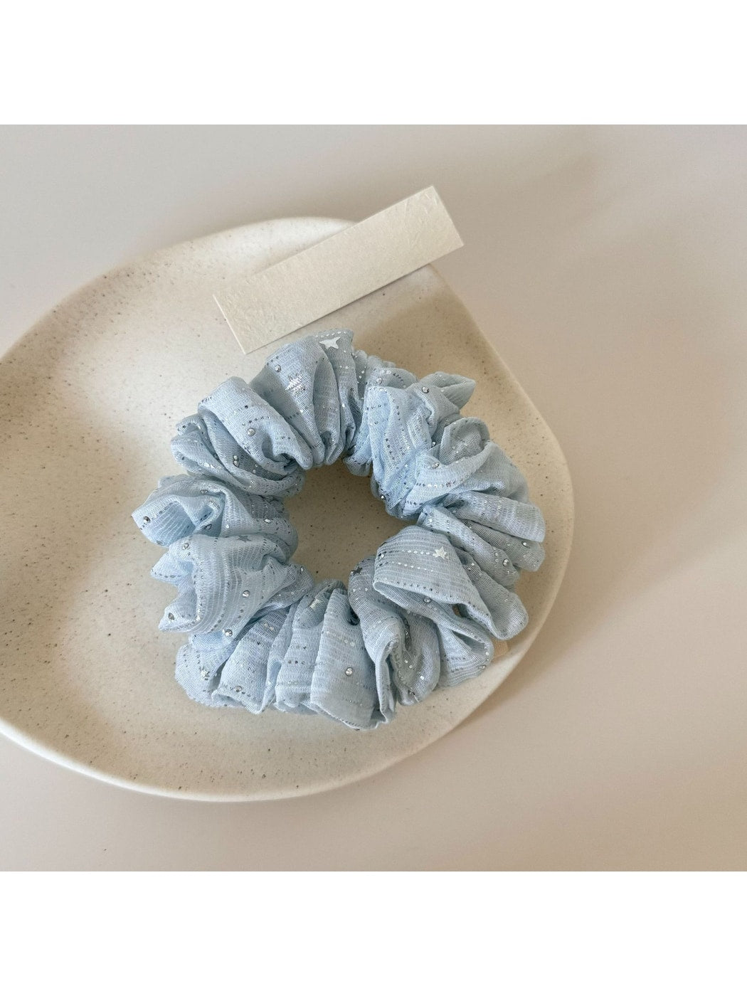 Gifty - Textured Rhinestone Polyester Ponytail Scrunchie