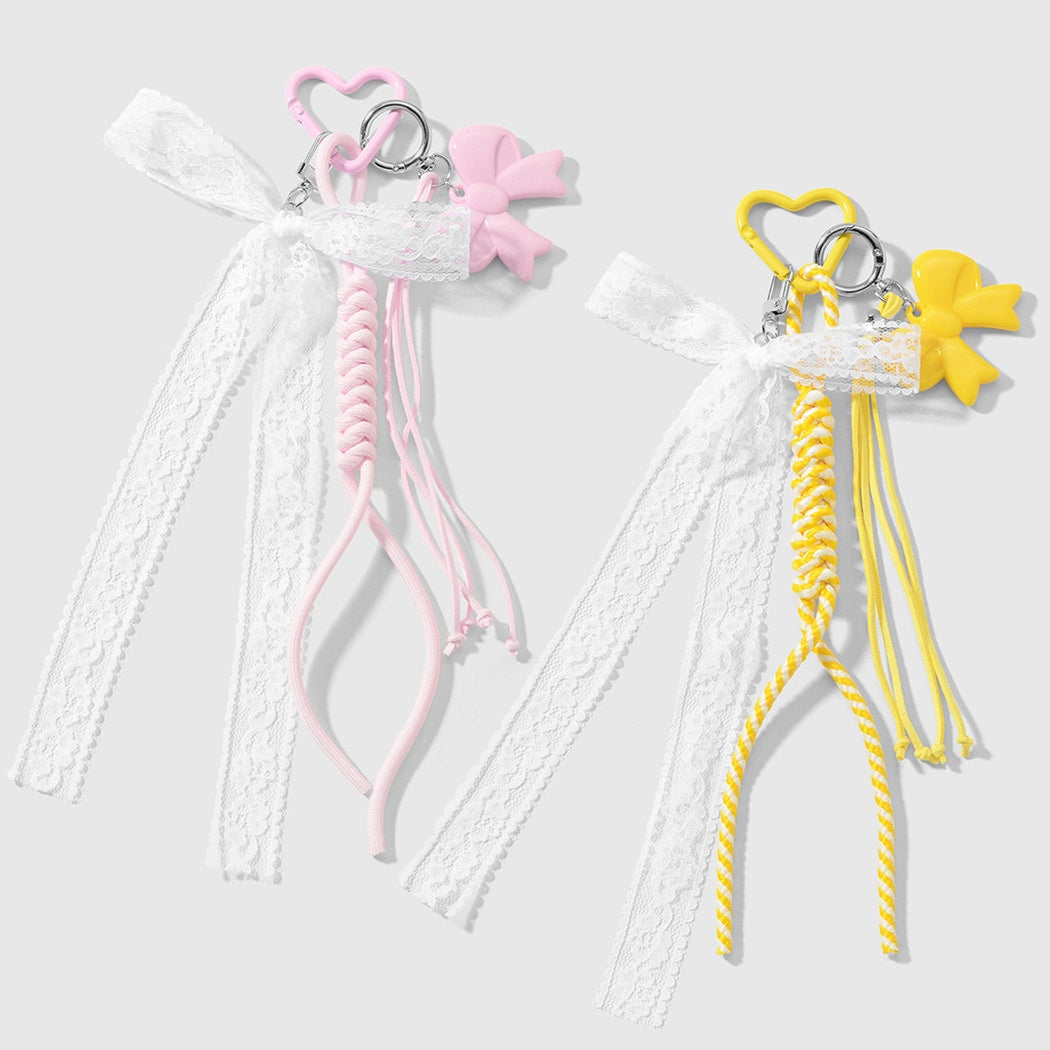 Keypus - Sweet Lace Bow Braided Cord Keychain