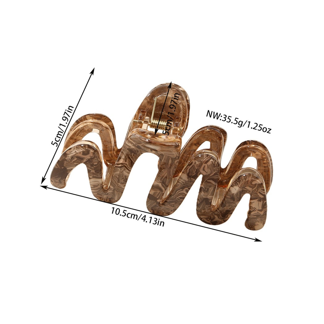 Beau - Geometric Acetate Hollow Wave Claw Hair Clip