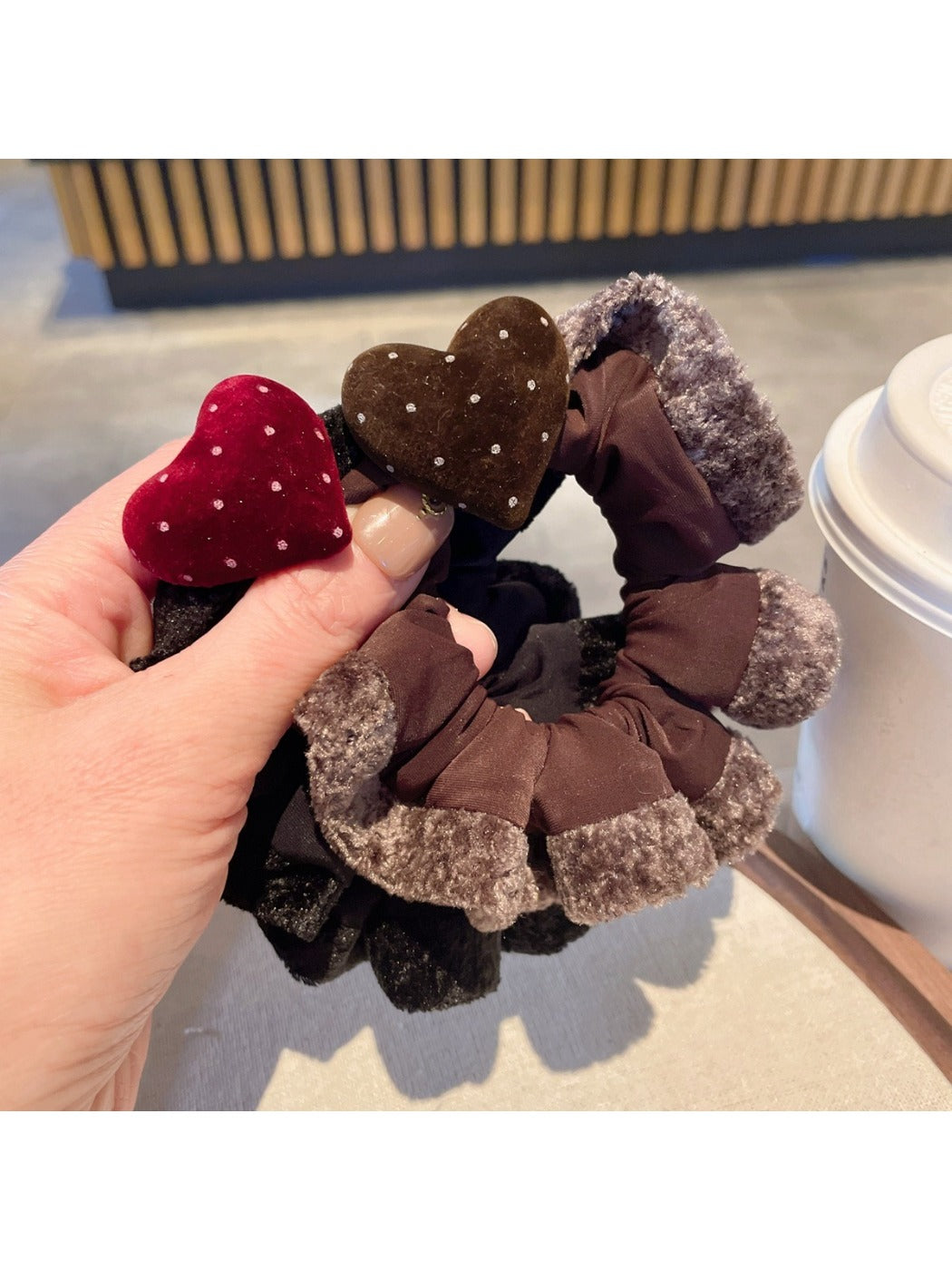 Gifty - Polka Dot Heart Voluminous Scrunchie