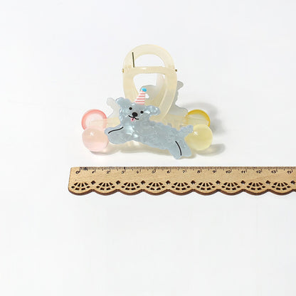 Beau - Acrylic Cartoon Puppy Flying Pose Claw Clip