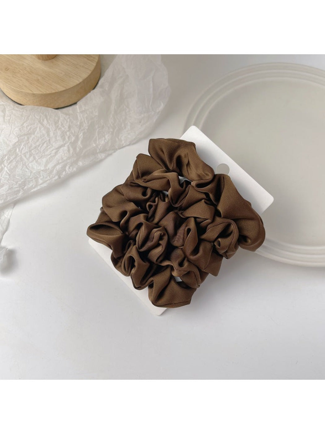 Gifty - 5PCS Colorful Satin Hair Scrunchies Set