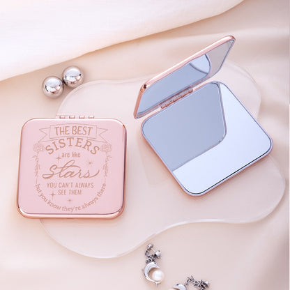 Mirroray - Engraved Cover Portable Touch Up Makeup Mirror