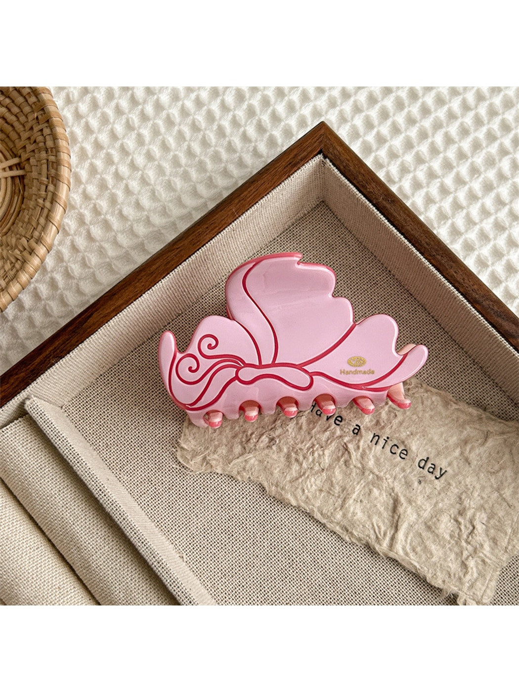 Beau - Cloud and Wave Motif Acetate Hair Claw Clip