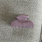 Beau pink polka dot claw clip shown from above emphasizing the polka dot pattern