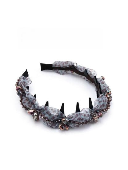 Gifty - Polyester Mesh Rhinestone Embellished Headband