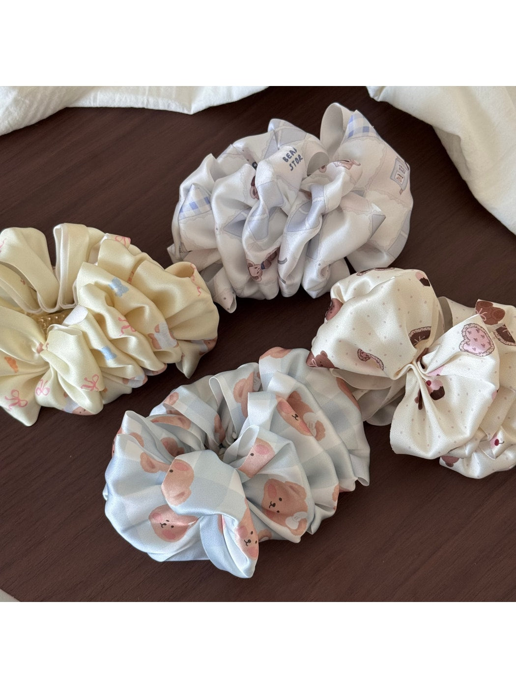 Beau - Bear Print Layered Bow Banana Clip