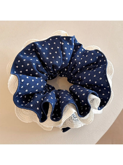 Gifty - Chic Heart Print Lace Scrunchie