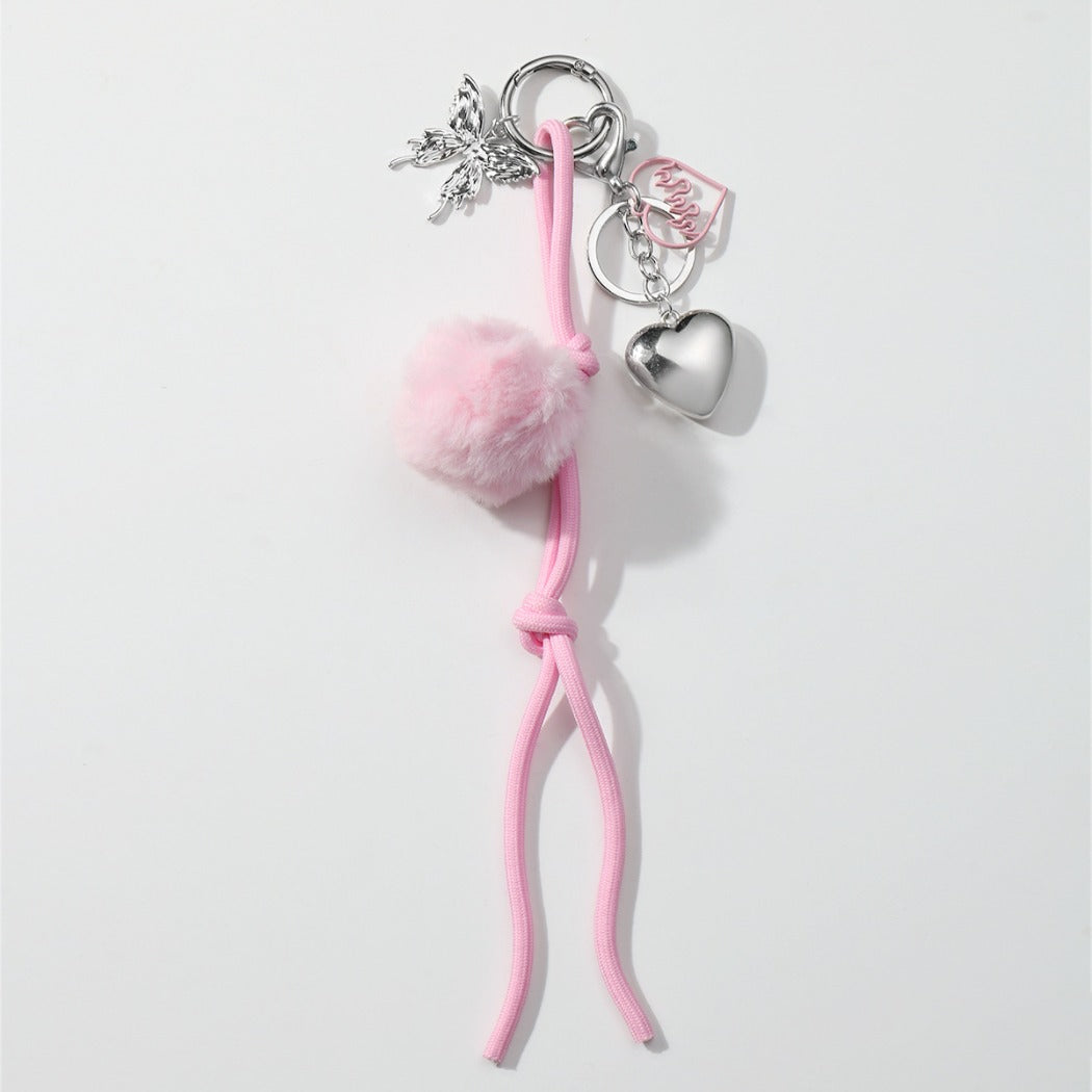 Keypus - Heart and Butterfly Pendant Keychain