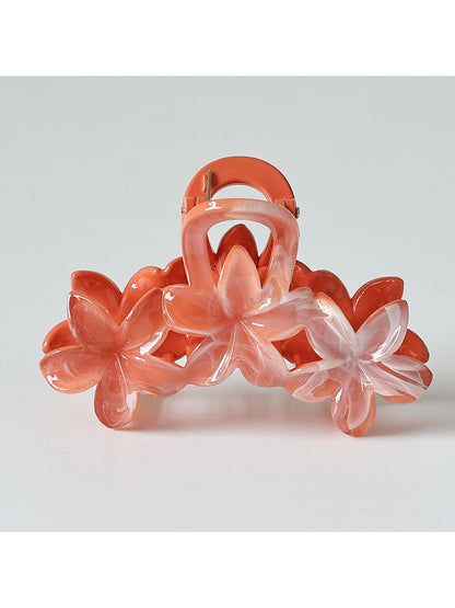 Beau - Transparent Floral Plastic Claw Hair Clip