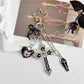 Keypus - Gothic Cross Heart Charm Alloy Bag Pendant Keychain