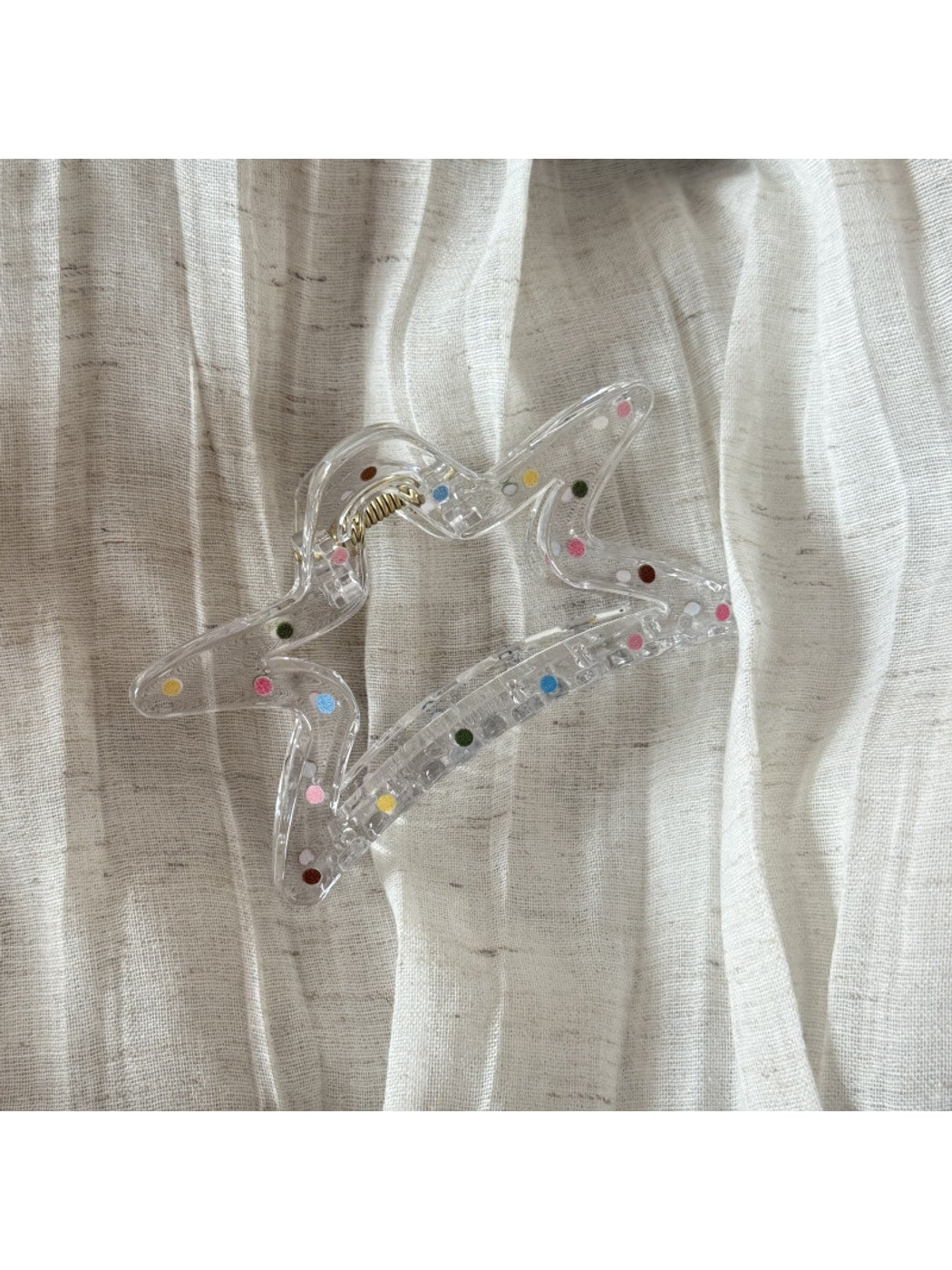 Beau - Acrylic Polka Dot Bow Geometric Claw Clip