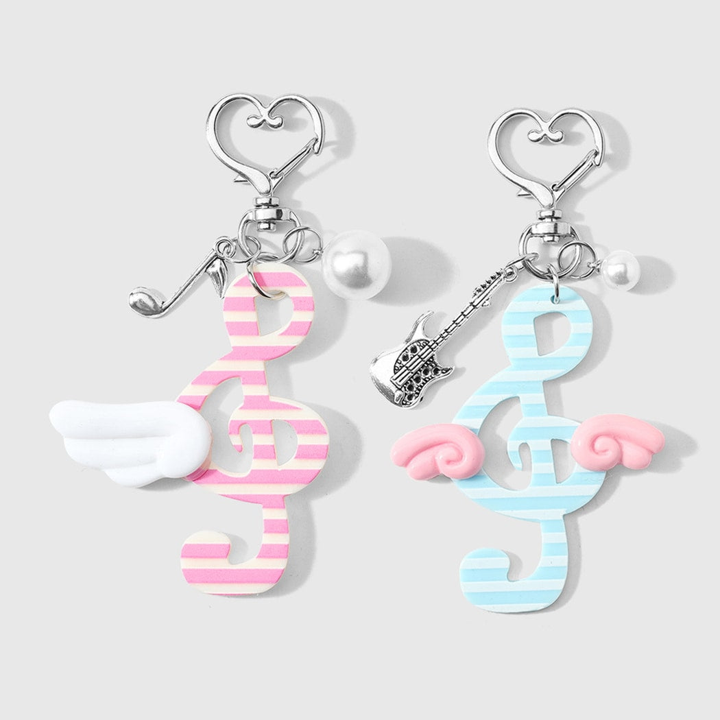 Keypus - Striped Music Note Charm Keychain