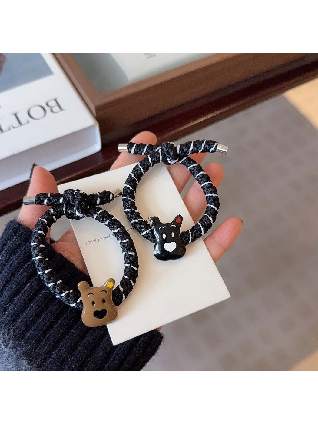 Gifty - Cartoon Dog Braided Knot High Elastic Hair Tie