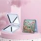 Mirroray - Foldable Floral Print Glass Makeup Mirror