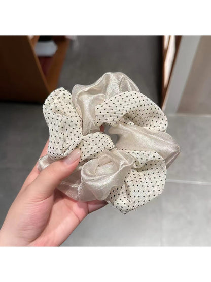 Gifty - Polka Dot Polyester Ponytail Scrunchie Hair Tie