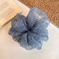Gifty - Blue Tones Floral Print Polyester Scrunchie