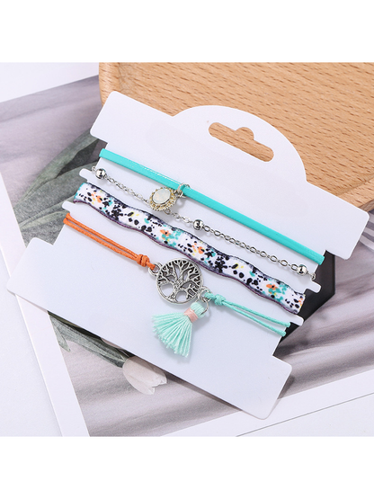 Lovra - Stylish Tree Shaped Tassel Beaded Bracelet
