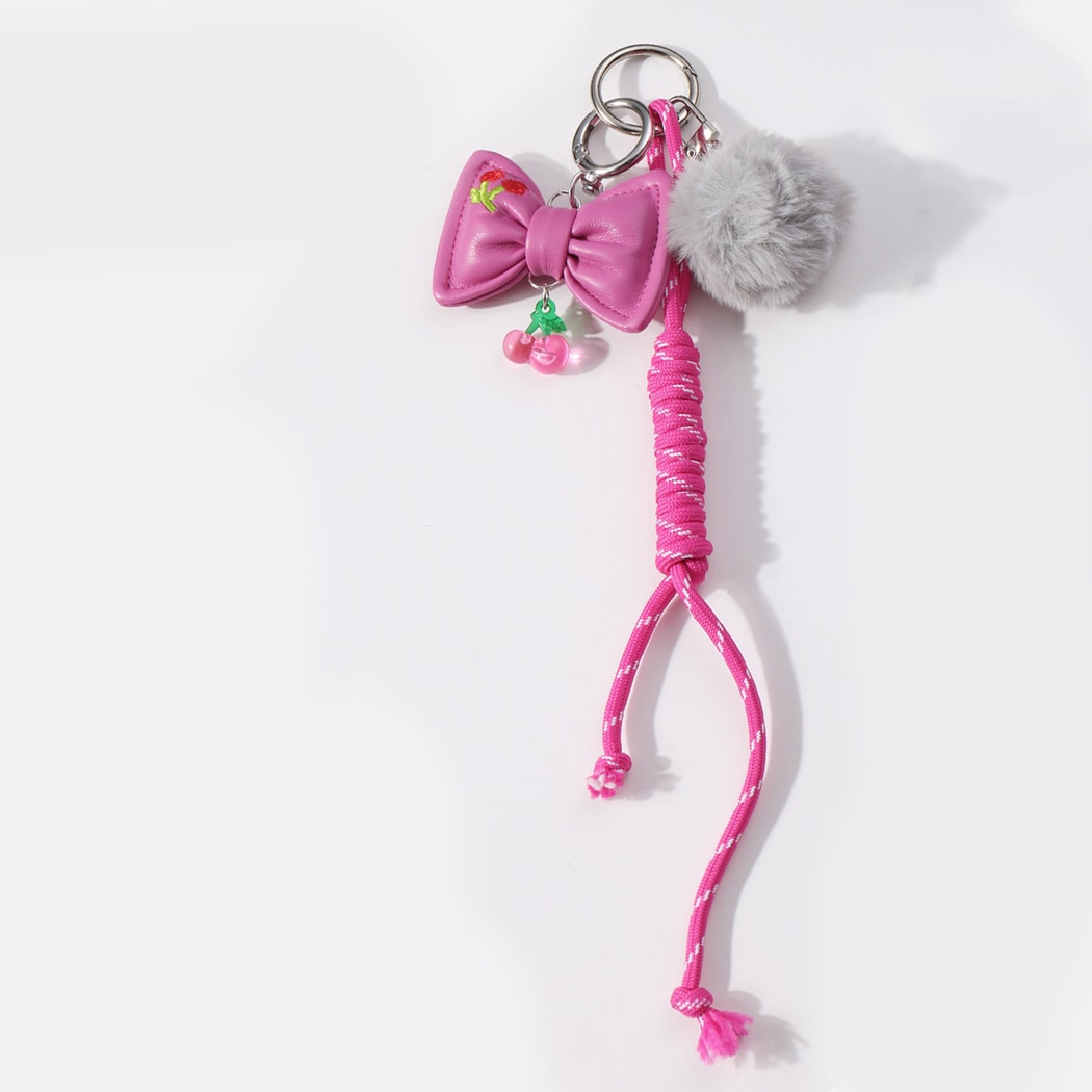 Keypus - Embroidered Bow Cherry Design Keychain
