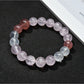 Lovra minimalist color block beaded bracelet with black, white, and beige beads on a wrist